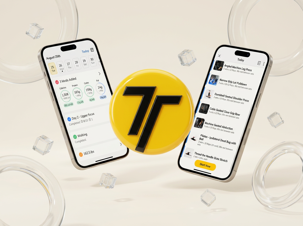 CrawFit app logo with training and nutrition tracking screens